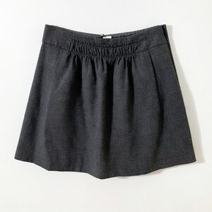 J. Crew Factory Wool Blend Mini Skirt Ruffled Waist Detail Invisible Side Zipper
